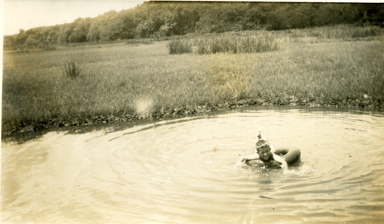 10-5  Jimmy or Doug Bruce swimming in Oatland Causeway Pond.jpg